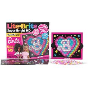 Lite Brite Super Bright HD, Barbie Edition - Creative Retro Light-Up Screen – Educational Play for Children, Enhances Creativity, Gift for Girls and Boys Ages 6+