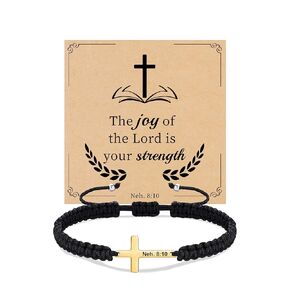Christian Gifts Cross Bracelet for Men Easter Baptism Religious Gifts for Women Handmade Braided Bracelets Inspirational Confirmation Gifts for Teenage Girl Boys Jewelry