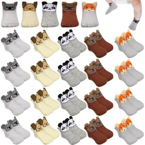 Suhine 20 Pair Preemie Socks Animal Premature Baby Cotton Socks Cute Preemie Socks Newborn Socks for Preemie Girl Boy