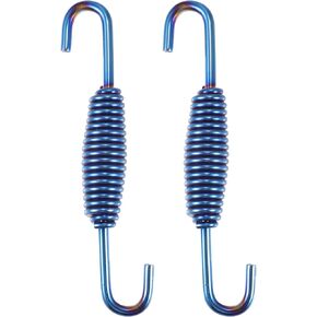 X AUTOHAUX 2 Pcs Motorcycles Universal Exhaust Pipe Spring 68mm 2.68" Stainless Steel Exhaust Pipe Spring Hook Modified Accessory Blue