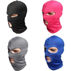 Pack of 4 Winter Thin Ski Mask Men Hat 3 Hole Windbreak CS Headgear Outdoor Tactic Sun Balaclava Cap Motorcycle Hunting Mask