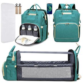 GreenTaya Diaper Bag Backpack, Large Baby Diaper Bags for Boys Girls, Baby Bag with USB Charging Port, Multifunction Waterproof Travel Back Pack for Moms Dads, Black