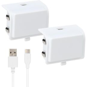 2 Pack Rechargeable Battery Pack 1500 mAh for Xbox Series X|S with USB Type-C Charging Cable