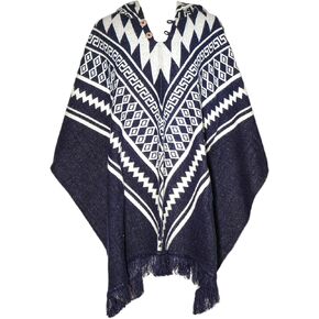 LATITUDE ZERO GOODS Alpaca Wool Handmade Poncho, Unisex Serape Coat Relaxed Style Wool Poncho, Ultra-Soft Coat