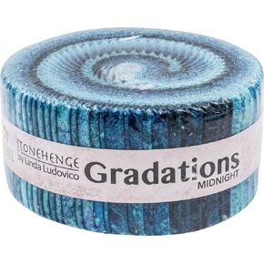 ليندا لودوفيكو ستونهنج Gradations II Midnight Strips 40 شريط 2.5 بوصة جيلي رول نورثكوت، SGRAD40-49 in Kuwait