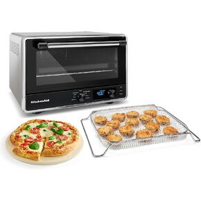 KitchenAid Digital Countertop Oven with Air Fry & Pizza Stone, KCO128CU, Contour Silver