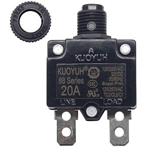 KUOYUH Circuit Breaker 88 series 125/250VAC 50/60Hz (18-30A) (1pc) (20 Amp)