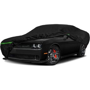 Car Covers Waterproof All Weather Replace for 2008-2024 Dodge Challenger, 6 Layers Custom-Fit Outdoor Full Car Covers with Zipper Door for Snow Rain Dust Hail Protection