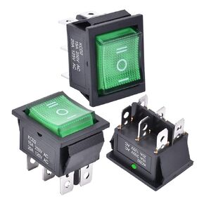 APIELE 3Pcs 3 Position Rocker Toggle Switch 6 Pin AC 125V/10A 250V/16A ON-Off-ON DPDT for Boat KCD2-203 (Black)