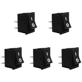 5Pcs On/Off Boat Toggle Rocker Switch 2 Pin 2 Position SPST Switch Snap Black 12V 110V 250V