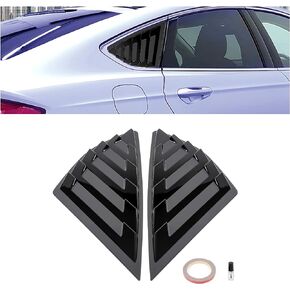 KUAFU Rear Side Window Louver Compatible with 2013-2018 Ford Fusion Mondeo Windshield Sun Shade Cover Air Vent Scoop Shades Cover Blinds Trim ABS Black