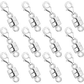 Magnetic Necklace Clasp with Lobster Clasp 18K Gold and Silver Magnetic Jewelry Clasps for Necklaces Extender Bracelet Clasps and Closures