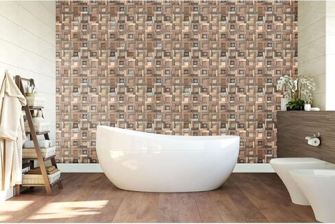 Ekena Millwork WPW12X12FRMENA Freeport Boat Wood Mosaic Wall Tile, 11 7/8"W x 11 7/8"H x 3/4"P, Natural Finish in Kuwait