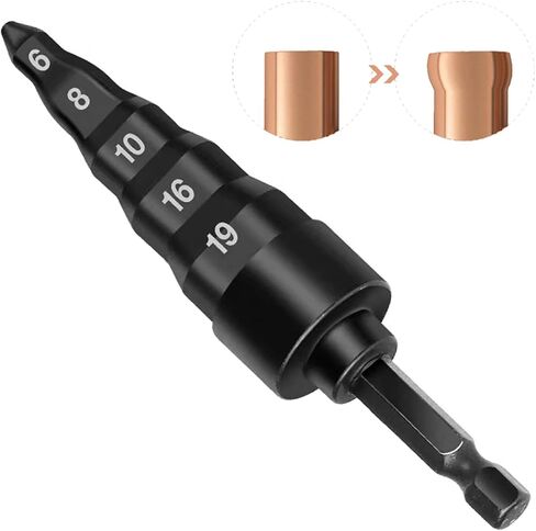 Yizlte HVAC Repairing Tool Air Conditioner Copper Pipe Swage Tube Tool, Swaging Tool Drill Bit Set Copper Pipe Cutter Tube Expander Drill Bit Repairing Set with 6, 9, 12, 16, 19mm in Saudi Arabia