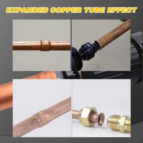 Yizlte HVAC Repairing Tool Air Conditioner Copper Pipe Swage Tube Tool, Swaging Tool Drill Bit Set Copper Pipe Cutter Tube Expander Drill Bit Repairing Set with 6, 9, 12, 16, 19mm in Saudi Arabia