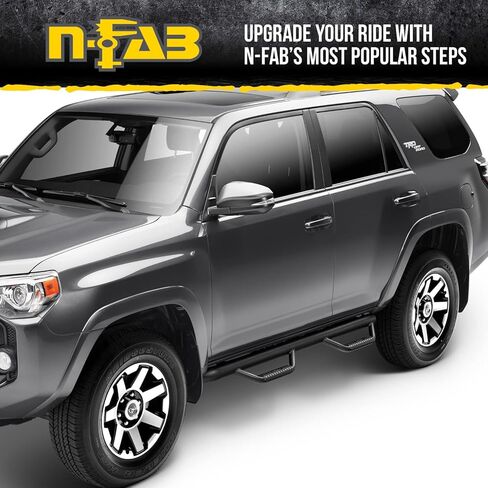 خطوات N-Fab Nerf | أسود محكم، من العجلة إلى العجلة | H0365-تكس | يناسب 2003-2010 هامر H2 SUV 4 أبواب، غاز SRW in Kuwait