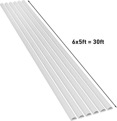 D-Line Cord Cover Kit, 30FT Self-Adhesive Wire Hider, Cable Raceway to Hide Wires on Wall, Cable Management - 6 x 5FT Channels and Accessories (0.87in (W) x 0.87in (H), Stainable Wood-Effect) in Saudi Arabia