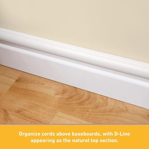 D-Line Cord Cover Kit, 30FT Self-Adhesive Wire Hider, Cable Raceway to Hide Wires on Wall, Cable Management - 6 x 5FT Channels and Accessories (0.87in (W) x 0.87in (H), Stainable Wood-Effect) in Saudi Arabia