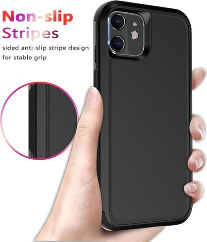 حافظة Diverbox لهاتف iPhone 11 [مقاومة للصدمات] [مقاومة للسقوط] [واقي شاشة من الزجاج المقوى]، غطاء حماية شديد التحمل لهاتف Apple iPhone 11 (أسود-3 في 1) in Kuwait