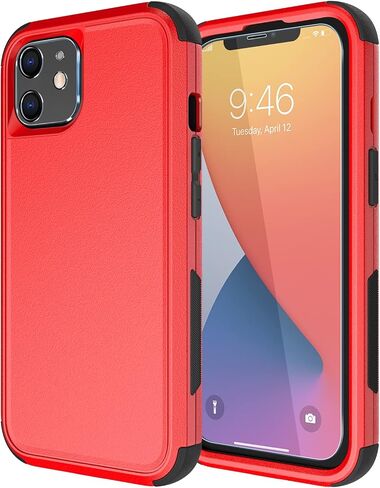 حافظة Diverbox لهاتف iPhone 11 [مقاومة للصدمات] [مقاومة للسقوط] [واقي شاشة من الزجاج المقوى]، غطاء حماية شديد التحمل لهاتف Apple iPhone 11 (أسود-3 في 1) in Kuwait