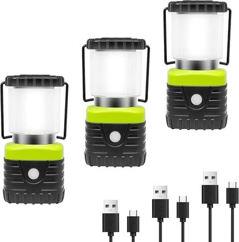 Jarxin 3Packs LED Camping Lantern Rechargeable 1000LM, 4500mAh Power Bank, IP44 Waterproof Lantern Flashlight for Hurricane Emergency, Hiking in Saudi Arabia