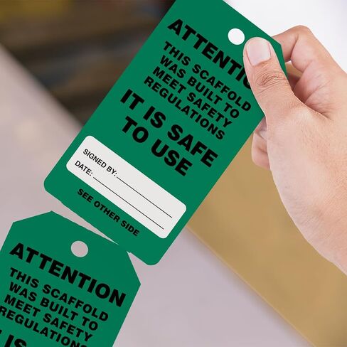 AccuformNMC 100 Scaffolding Tags by-The-Roll, Attention - Scaffold is Safe to Use, US Made OSHA Compliant Scaffold Tags, Waterproof PF-Cardstock, Resists Tears, 6.25"x3", TAR711 in Saudi Arabia