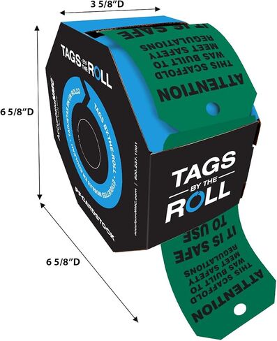 AccuformNMC 100 Scaffolding Tags by-The-Roll, Attention - Scaffold is Safe to Use, US Made OSHA Compliant Scaffold Tags, Waterproof PF-Cardstock, Resists Tears, 6.25"x3", TAR711 in Saudi Arabia