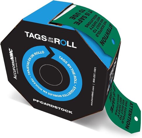 AccuformNMC 100 Scaffolding Tags by-The-Roll, Attention - Scaffold is Safe to Use, US Made OSHA Compliant Scaffold Tags, Waterproof PF-Cardstock, Resists Tears, 6.25"x3", TAR711 in Saudi Arabia