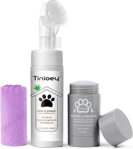 Dog Paw Care Kit | Dog Paw Cleaner for Dogs & Cats (6.8oz) | Dandelion No Rinse Clean Paws Foaming Cleanser | Pet Paw Cleaner Foot Washer w/Natural Lick Safe Dog Paw Pad Blam Stick(2.4 oz) in Saudi Arabia
