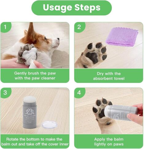 Dog Paw Care Kit | Dog Paw Cleaner for Dogs & Cats (6.8oz) | Dandelion No Rinse Clean Paws Foaming Cleanser | Pet Paw Cleaner Foot Washer w/Natural Lick Safe Dog Paw Pad Blam Stick(2.4 oz) in Saudi Arabia