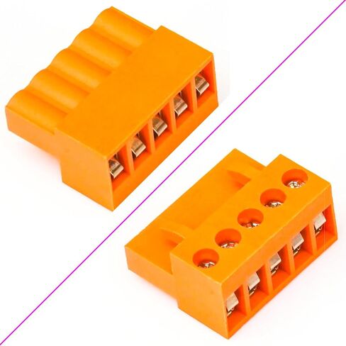Tcenofoxy 3.96mm Connector 2/3/4/5/6/7/8/9/10/12 Pin Phoenix Connector HT396K HT3.96K HT3.96V HT3.96R Orange PCB Screw Terminal Block Connector (5Pcs 3.96M-5Pin) in Kuwait