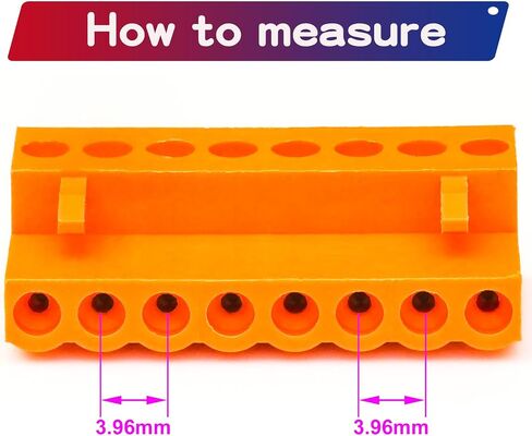 Tcenofoxy 3.96mm Connector 2/3/4/5/6/7/8/9/10/12 Pin Phoenix Connector HT396K HT3.96K HT3.96V HT3.96R Orange PCB Screw Terminal Block Connector (5Pcs 3.96M-5Pin) in Kuwait