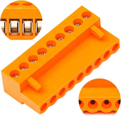 Tcenofoxy 3.96mm Connector 2/3/4/5/6/7/8/9/10/12 Pin Phoenix Connector HT396K HT3.96K HT3.96V HT3.96R Orange PCB Screw Terminal Block Connector (5Pcs 3.96M-5Pin) in Kuwait