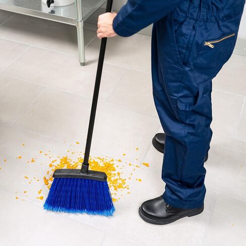 Carlisle FoodService Products CFS Duo-Sweep Plastic Large Debris Broom with Handle, 48 Inches, Blue in Saudi Arabia