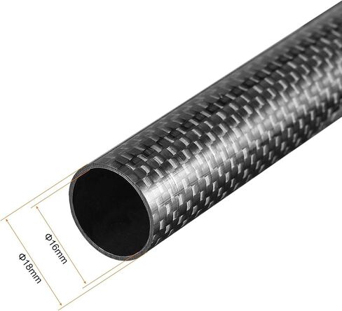 uxcell Carbon Fiber Tube 8x6x500mm for RC Airplane Quadcopter Black Tube 3K Roll Wrapped Glossy Surface in Saudi Arabia