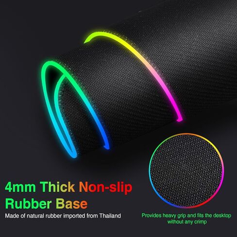 GYFJE Wireless Charging RGB Gaming Mouse Pad 15W, 10 Led Light Modes Desk Mat, 800x300x4mm Extra Large Keyboard Pad Non-Slip Rubber Base Computer Keyboard Mat for Gaming, MacBook, PC, Laptop in Saudi Arabia