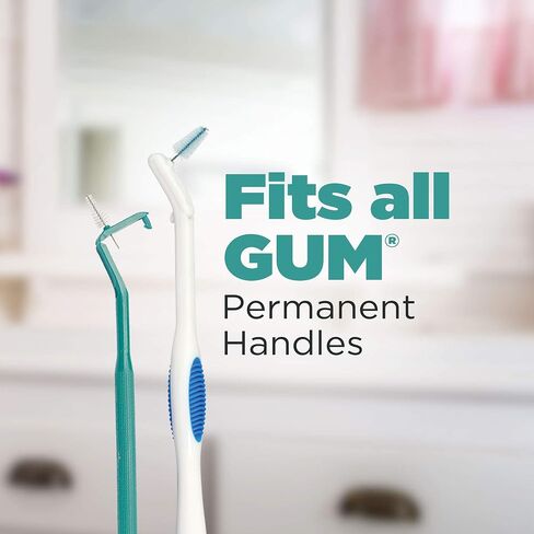 GUM Proxabrush Go-Betweens Refills - Wide - Compatible with GUM Permanent Handle - Reusable Interdental Brushes - Soft Bristled Dental Picks, 8ct(6pk) in Saudi Arabia