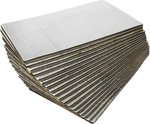 uxcell 18pcs 10mm 394mil 29.06sqft Car Sound Deadener Insulation Mat Alumina Fiber Door Audio Noise Insulation 20''x12'' in Saudi Arabia