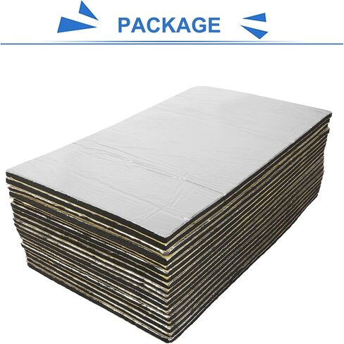 uxcell 18pcs 10mm 394mil 29.06sqft Car Sound Deadener Insulation Mat Alumina Fiber Door Audio Noise Insulation 20''x12'' in Saudi Arabia