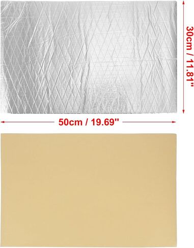 uxcell 18pcs 10mm 394mil 29.06sqft Car Sound Deadener Insulation Mat Alumina Fiber Door Audio Noise Insulation 20''x12'' in Saudi Arabia