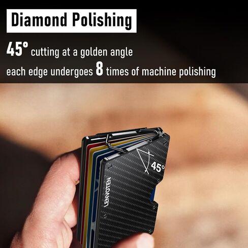 Lenvoten Credit Card Holder & Money Clip Wallets for Men-Slim RFID Blocking Men's Wallet Business Card Holder Mens Gifts Ideas (Carbon Fiber) in Saudi Arabia