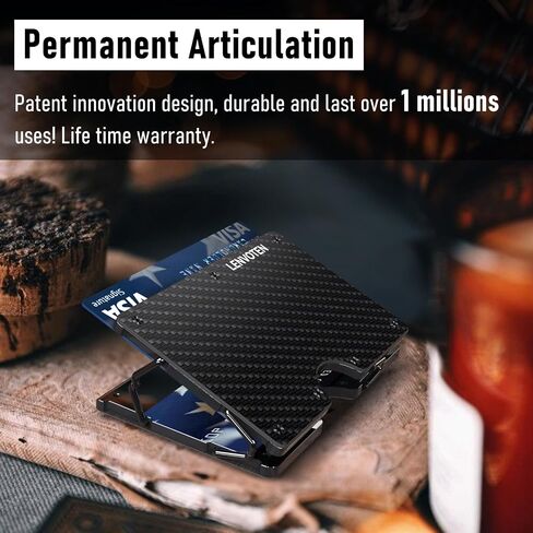 Lenvoten Credit Card Holder & Money Clip Wallets for Men-Slim RFID Blocking Men's Wallet Business Card Holder Mens Gifts Ideas (Carbon Fiber) in Saudi Arabia