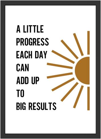 ديكور مكتب Wowsweet، القليل من التقدم كل يوم يمكن أن يضيف ما يصل إلى نتائج كبيرة، ملصق للصحة العقلية، اقتباس التقدم، مستشار المدرسة التحفيزي، ديكور جدار ملهم غير مؤطر (8X10 بوصة) in Kuwait