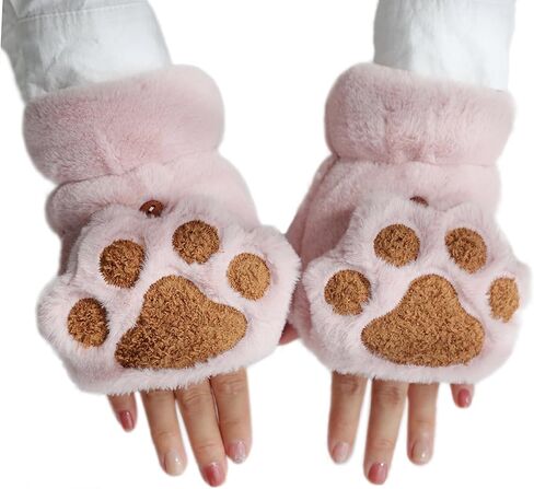 VASTLUCKY Womens Mittens Cold Weather Gloves with String Cozy Wool Knit Thick Double Layers Fleece Winter Mittens in Saudi Arabia
