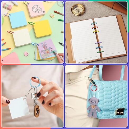 50Pcs Loose Leaf Binder Rings Binder Ring 1 Inch Colorful Rings for Index Cards Book Rings, IKAYAS Loose Leaf Paper Rings Keychain Key Rings Notebook Rings for School Office (10 Colors) in Saudi Arabia