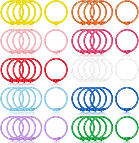 50Pcs Loose Leaf Binder Rings Binder Ring 1 Inch Colorful Rings for Index Cards Book Rings, IKAYAS Loose Leaf Paper Rings Keychain Key Rings Notebook Rings for School Office (10 Colors) in Saudi Arabia
