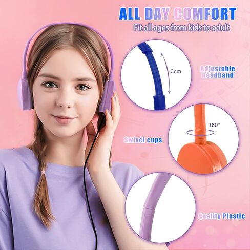CN-Outlet Classroom Headphones Bulk 10 Pack for School Kids Students Children Toddler Boys Girls Teen and Adult(10 Color) in Kuwait