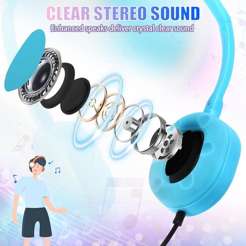 CN-Outlet Classroom Headphones Bulk 10 Pack for School Kids Students Children Toddler Boys Girls Teen and Adult(10 Color) in Kuwait