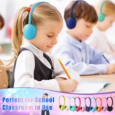 CN-Outlet Classroom Headphones Bulk 10 Pack for School Kids Students Children Toddler Boys Girls Teen and Adult(10 Color) in Kuwait