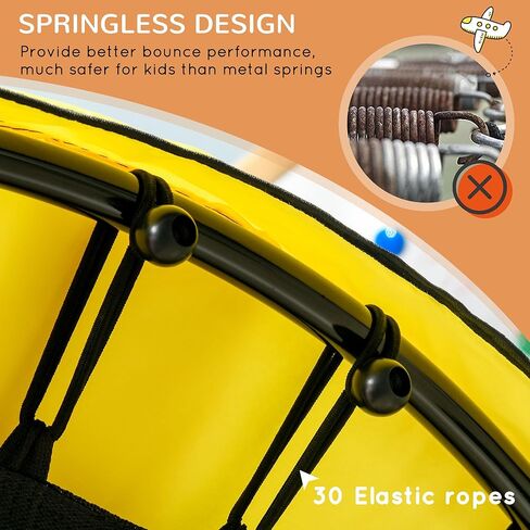 ترامبولين مقاس 4.6 بوصات للأطفال، ترامبولين للأطفال مقاس 55 بوصة مع حاوية أمان وحفرة كروية للاستخدام الداخلي أو الخارجي، مصمم للأطفال من سن 3 إلى 10 سنوات in Kuwait